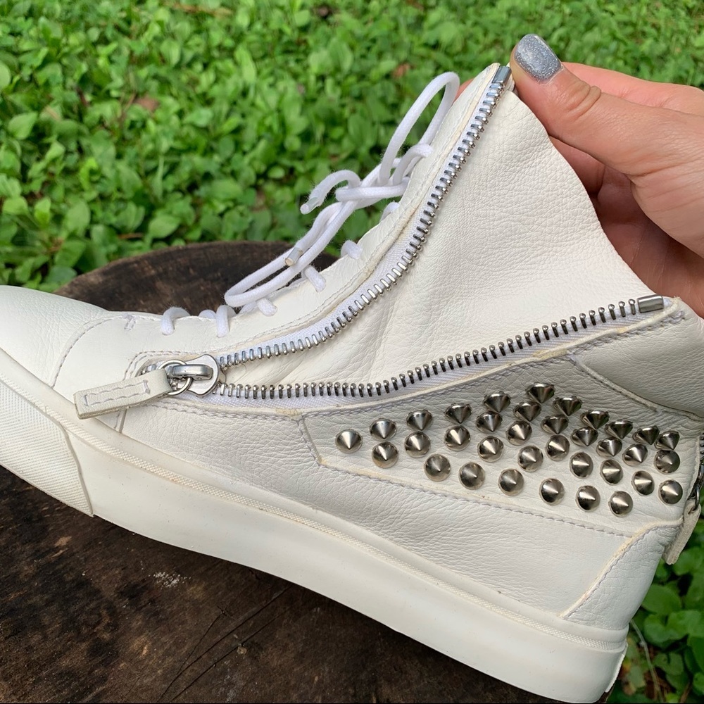 Giuseppe Zanotti white spiked high top sneakers EUR 42 - Picture 12 of 15